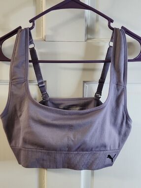 Puma Lavender Adjustable-Strap Sports Bra Without The Pads.